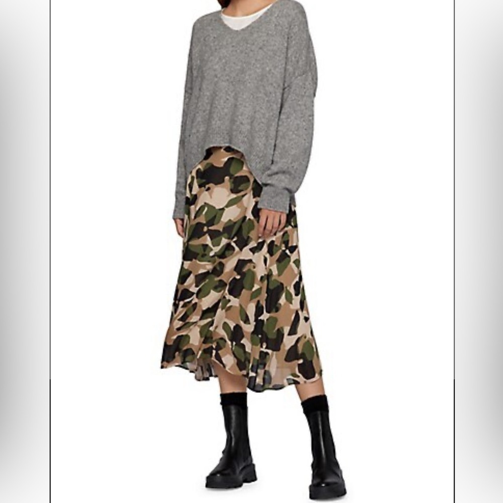 Hugo Boss Silk Camo Vayani Midi Skirt